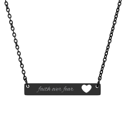Faith-Inspired Cutout Cross Bar Necklace, Personalized Jewelry for Faith, Spiritual Gifts, Christian Necklaces, Everyday Wear